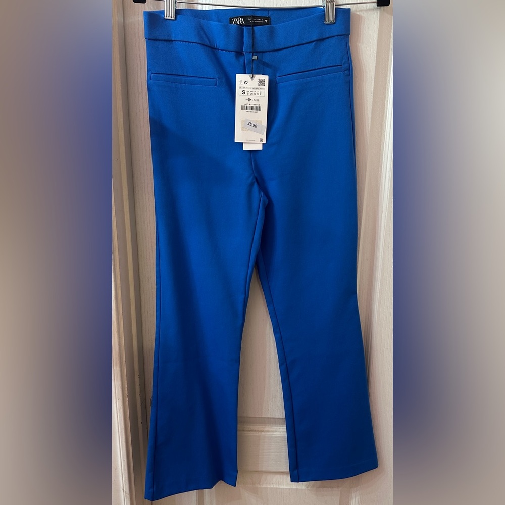 Zara Vibrant Blue Cropped Pants